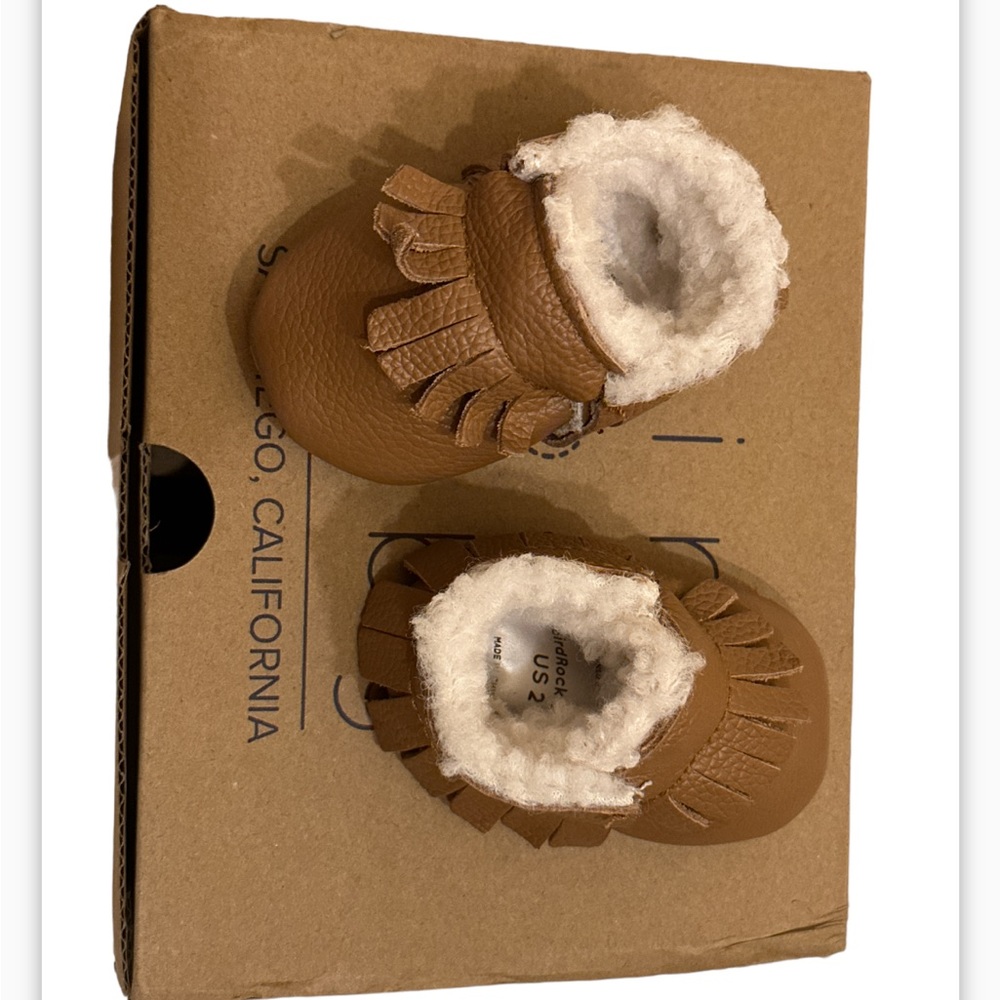 BIRDROCK BABY Classic Brown Baby Moccasins